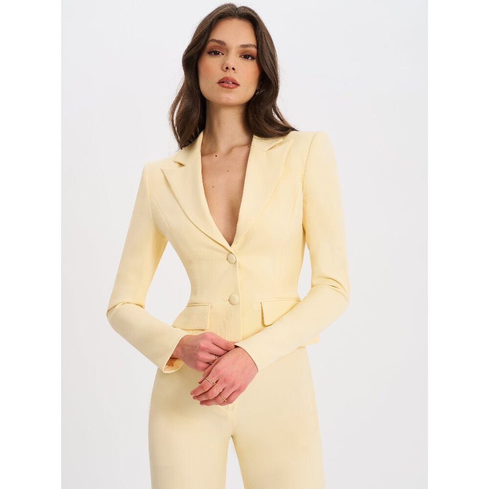 Quinne Butter Yellow Slim-fit Blazer